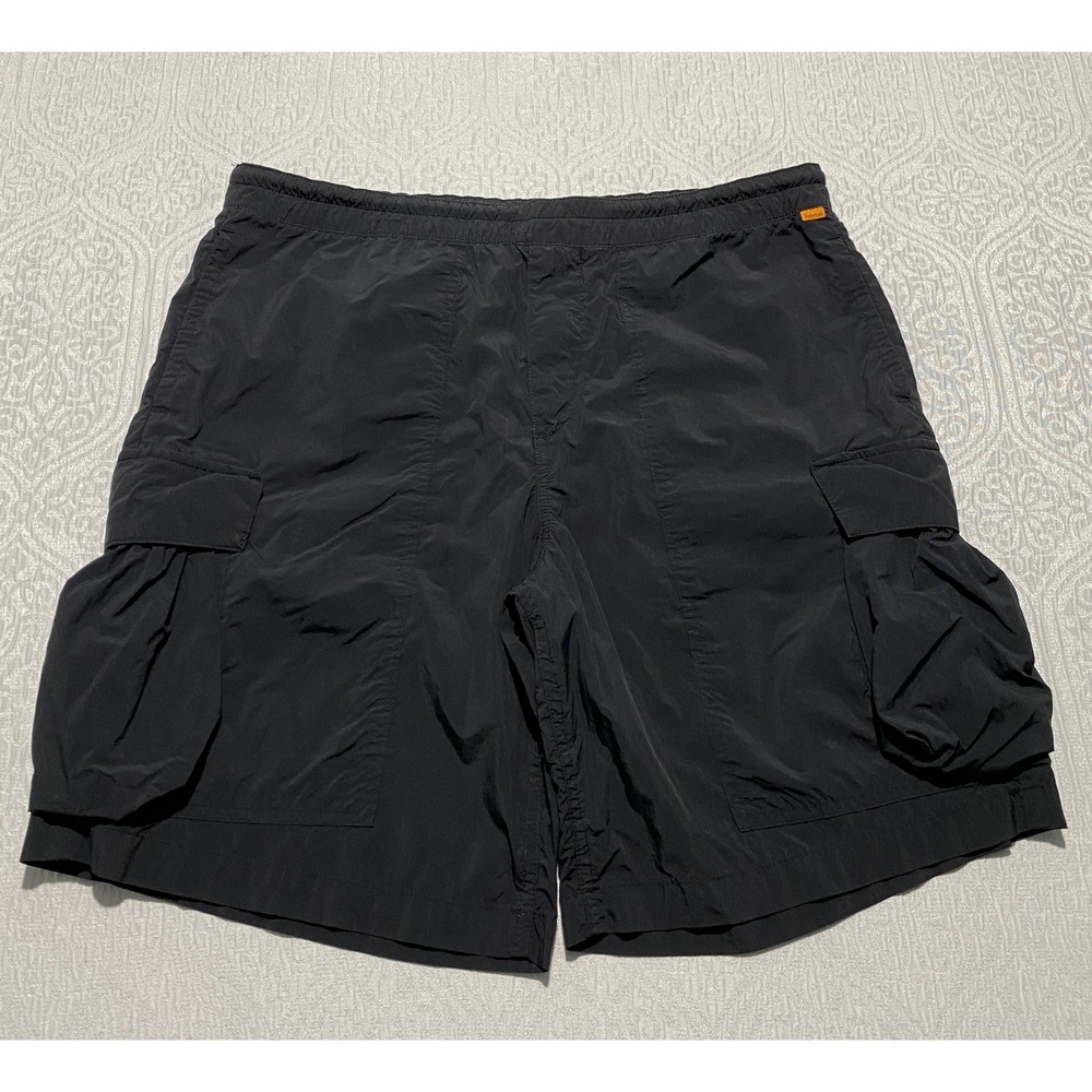 Timberland Mens Black Nylon Relaxed Cargo Shorts Large TB0A63DU Gorpcore Utility